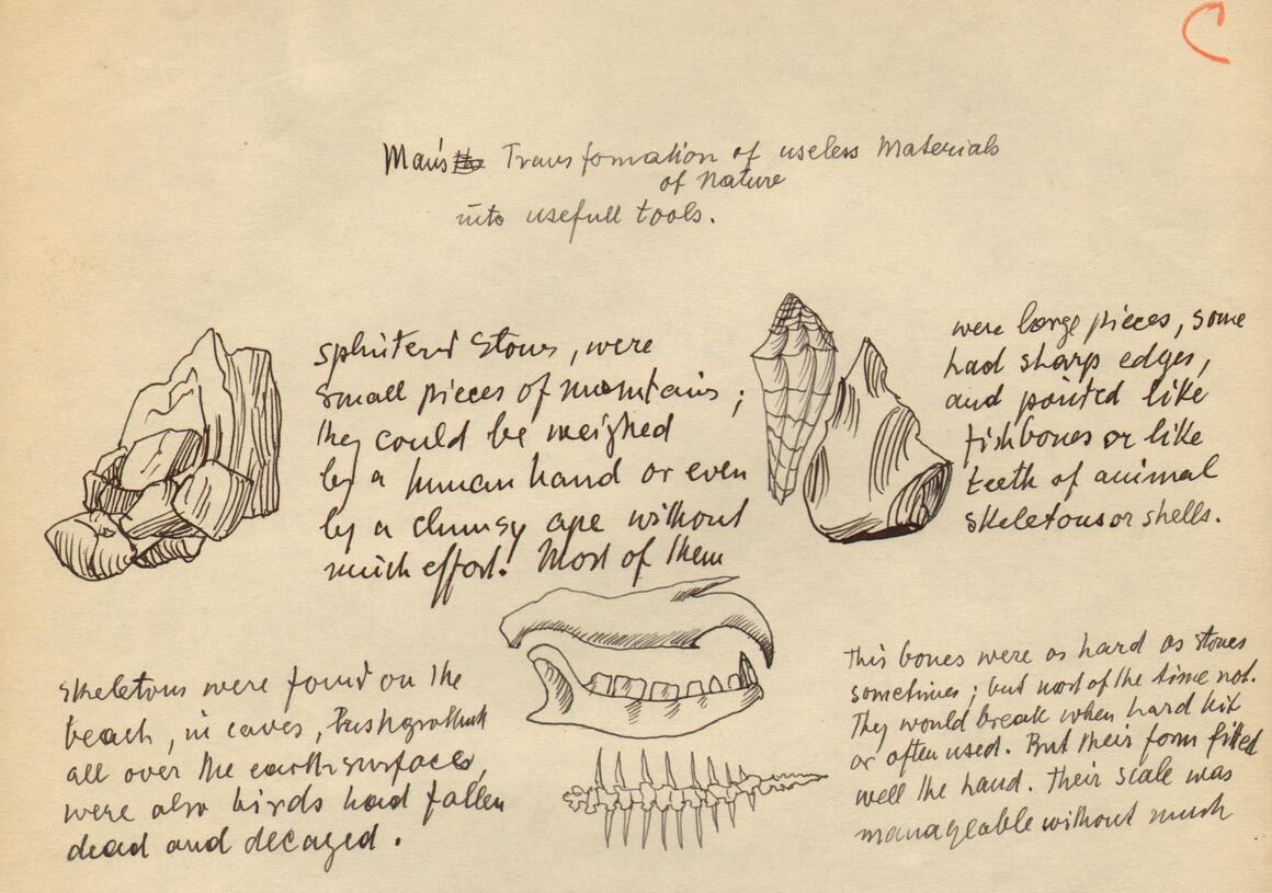 Frederick Kiesler, Magic Architecture, Chart on the “Transformation of useless materials of nature into useful tools”. Ink on paper.<br> &copy; Austrian Frederick and Lillian Kiesler Private Foundation.	