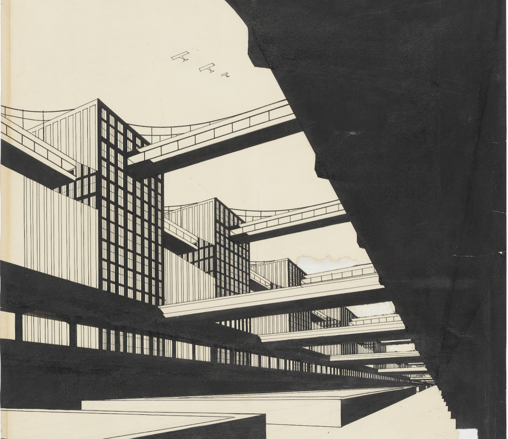 Projet de ville futuriste, Stanislas Jasinski<br> &copy; CIVA Collections	