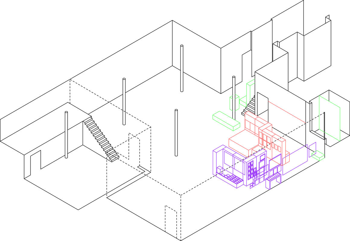 plan de l'exposition en 2D en construction<br>	