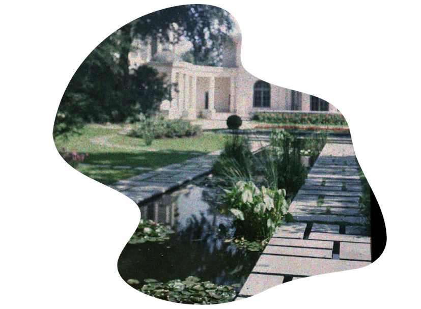 beeld van tuin in een curvevorm<br>	