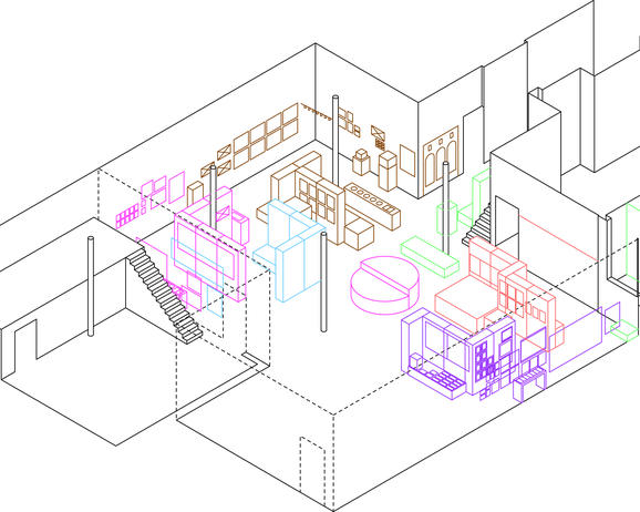 plan de l'exposition en 2D en construction