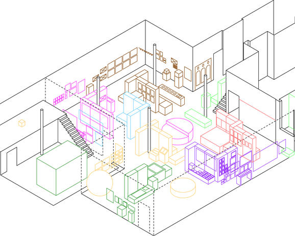 Plan 2D de l'exposition en construction