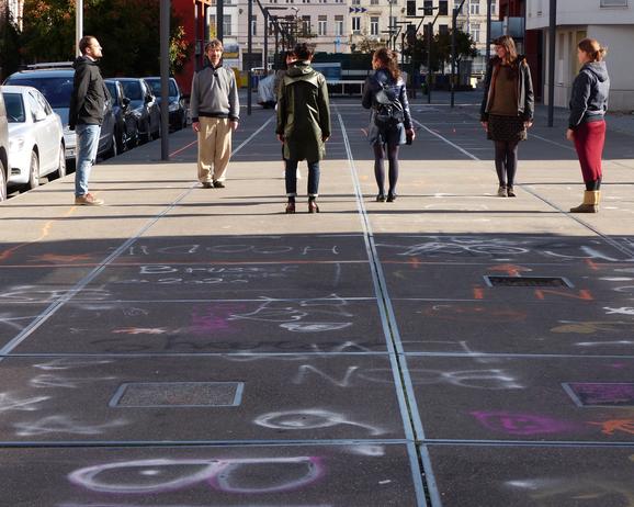 People standing in the street