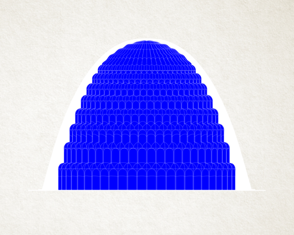 dessin d'un dome bleu 